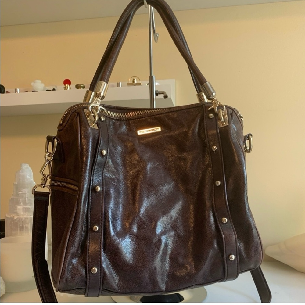 GUC Rebecca Minkoff leather with gold hardware Cupid in chocolate brown